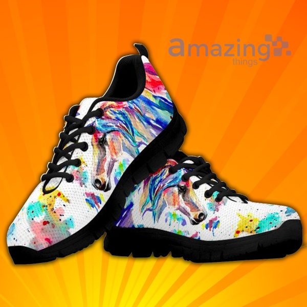 Watercolor Horse Animal Custom Sneakers Shoes For Men And Women