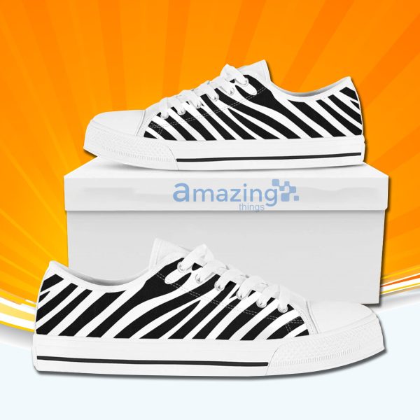 Zebra Print Low Cut Canvas Shoes For Men And Women