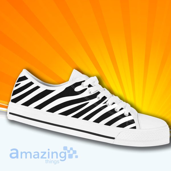 Zebra Print Low Cut Canvas Shoes For Men And Women