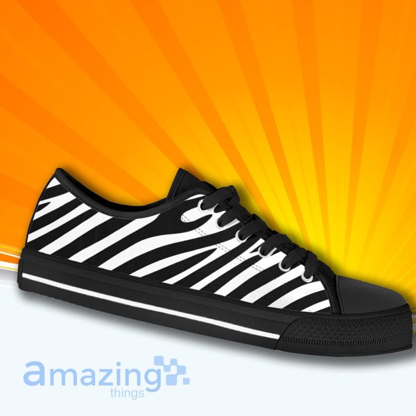 Zebra Print Low Cut Canvas Shoes For Men And Women