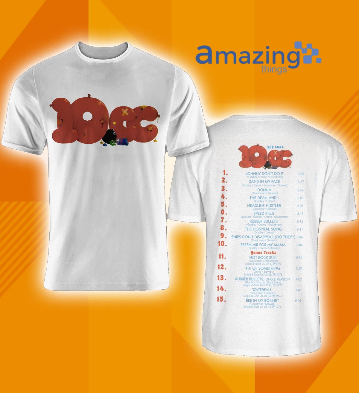 10cc Debut Album CoverAll Over Print 3D T Shirt image 10cc Debut Album CoverAll Over Print 3D T Shirt