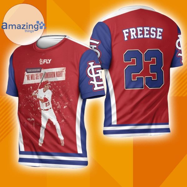 23 St Louis Cardinals Third Baseman David Freese 3D T Shirt Full Print T Shirt