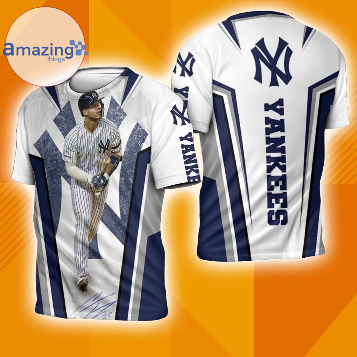 25 New York Yankees Gleyber Torres Baseball 3D T-Shirt Full Print T-Shirt