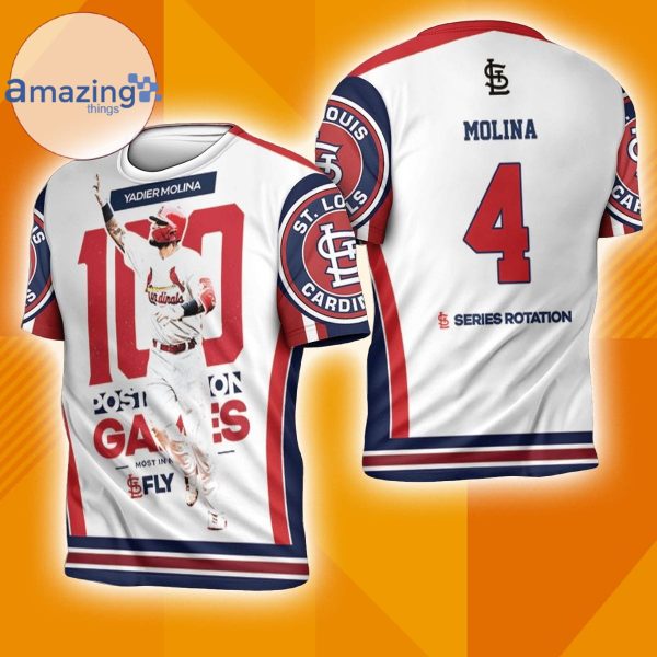4 Molina Top 100 St Louis Cardinals 3D T Shirt Full Print T Shirt