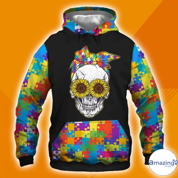 5 Things About This Woman An Autism Mom Sunflower Full Print 3D Hoodie