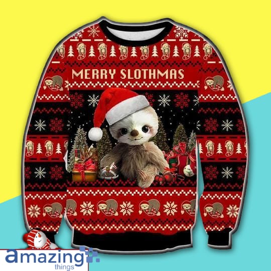 Baby Sloth Christmas Knitting Pattern Christmas Ugly Sweater image Baby Sloth Christmas Knitting Pattern Christmas Ugly Sweater Product photo 1