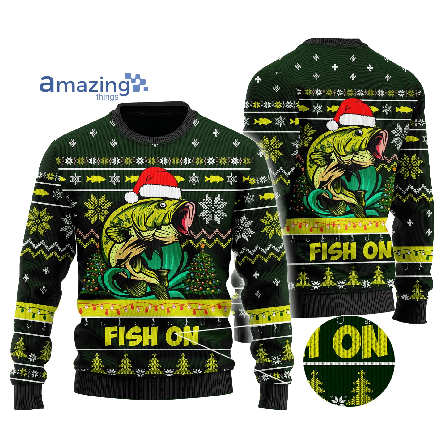 Bass Fishing Christmas Knitting Pattern Christmas Ugly Sweater