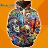 Beautiful Skull Colorful Girl All Over Print 3D Hoodie