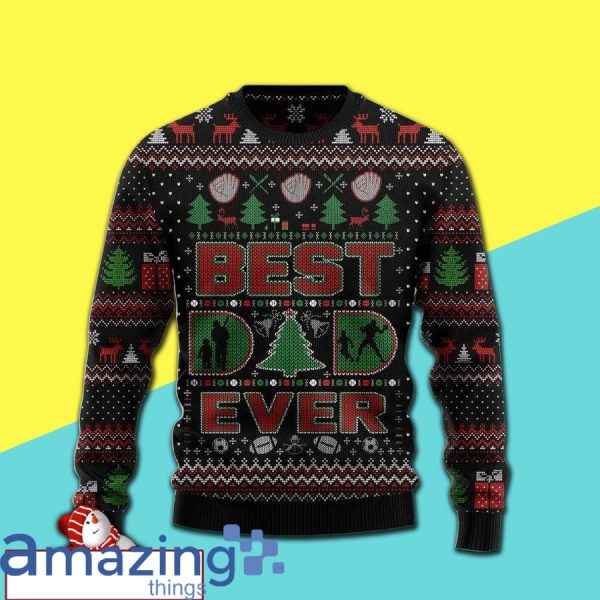 Best Dad Ever Merry Christmas Ugly Christmas Sweater