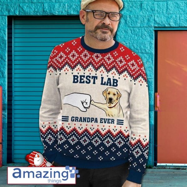 Best Labrador Grandpa Ever Awesome Gift For Dog Lovers Ugly Christmas Sweater