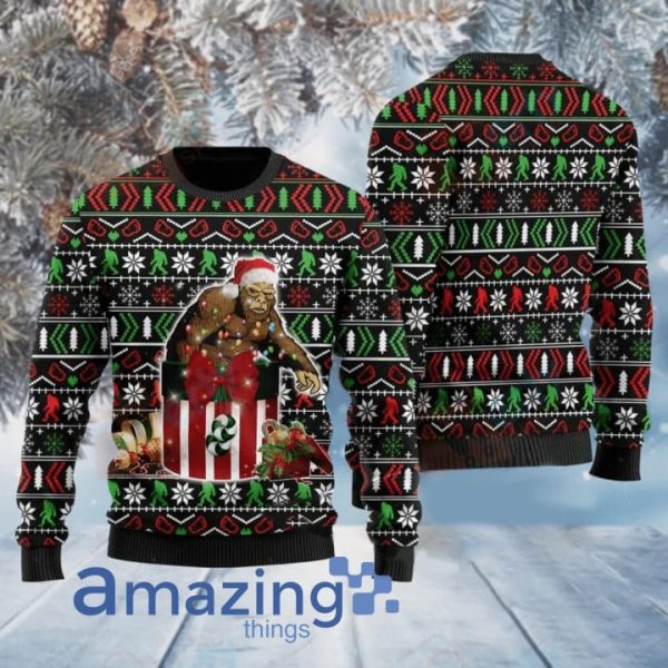 Bigfoot In The Gift Box Christmas Knitting Pattern Christmas Ugly Sweater