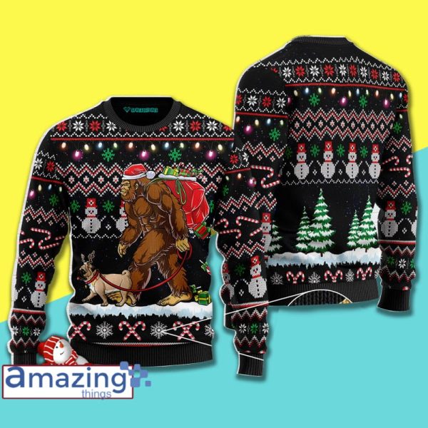 Bigfoot Pug Christmas Knitting Pattern Christmas Ugly Sweater