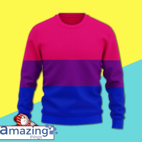Bisexual Flag Awesome Ugly Christmas Sweater