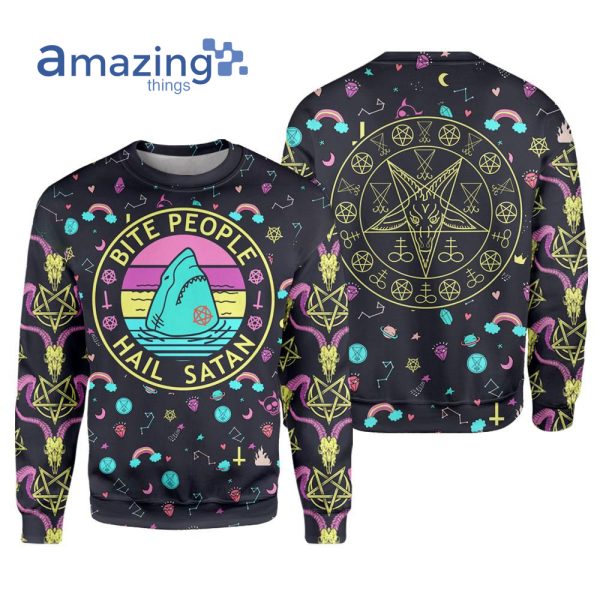 Bite People Hail Satan All Over Printed 3D Sweater