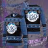 Busch Light Knitting All Over Printed Merry Christmas Knitting Pattern Ugly Sweater