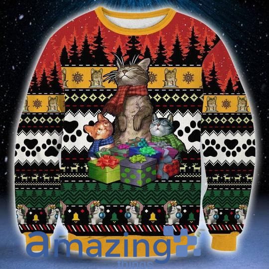 Cat Lovers Christmas Knitting Pattern Christmas Ugly Sweater image Cat Lovers Christmas Knitting Pattern Christmas Ugly Sweater Product photo 1