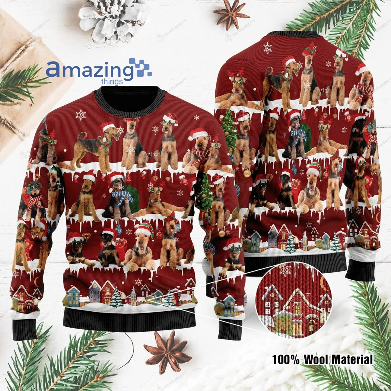 Cavoodle Knitting Pattern Christmas Ugly Sweater image Cavoodle Knitting Pattern Christmas Ugly Sweater Product photo 1