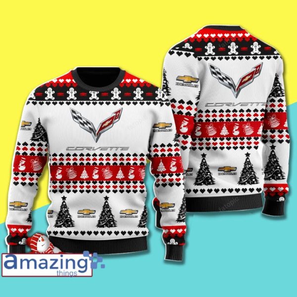 Chevrolet Corvette White All Over Printed 3D Wool Sweater