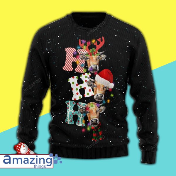 Cow Ho Ho Ho Christmas Ugly Sweater