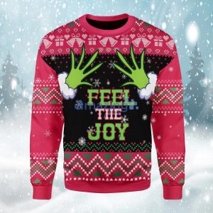 Customspig Christmas Sweater Feel The Joy Grinch 3D Sweaterproduct photo 2