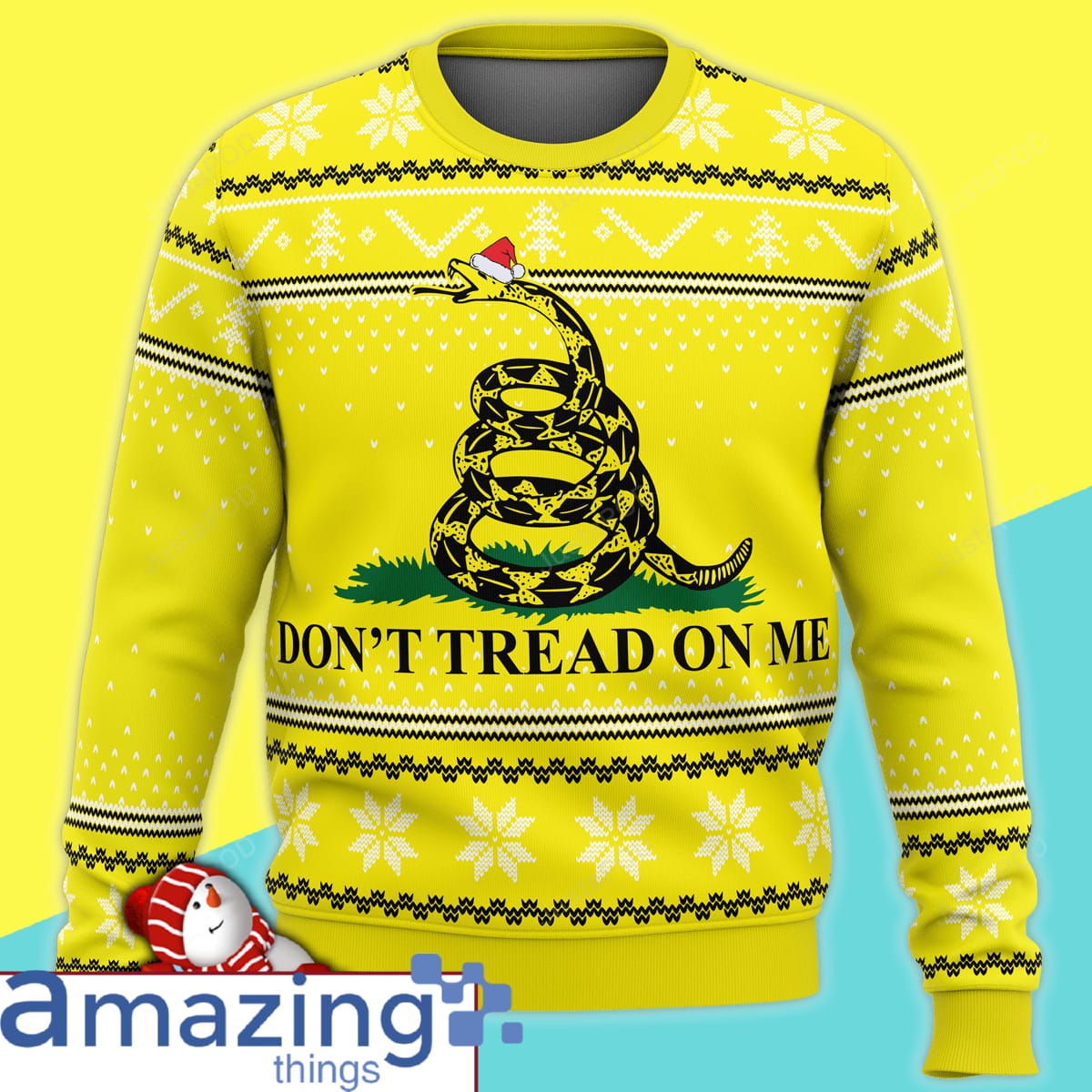 Dont Tread On Me All Over Printed Christmas Sweater image Dont Tread On Me All Over Printed Christmas Sweater Product photo 1