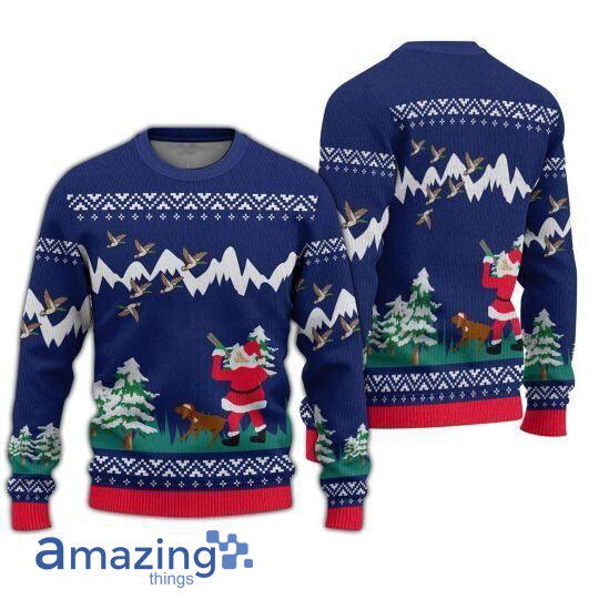 Duck Hunter Santa And Awesome Pattern Ugly Christmas Sweater AOP Shirt image Duck Hunter Santa And Awesome Pattern Ugly Christmas Sweater AOP Shirt Product photo 1