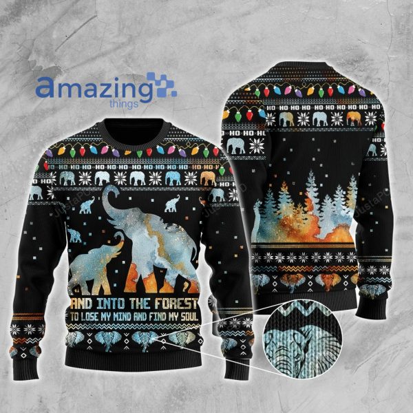 Elephant And Into The Forest For Unisex Ugly Christmas Sweater All Over Print Sweatshirt