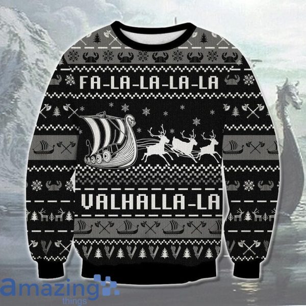 Fa La La Valhalla Viking Ship Merry Christmas Ugly Christmas Sweater