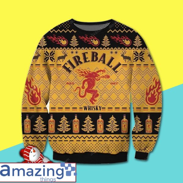 Fireball Cinnamon Whisky For Unisex Ugly Christmas Sweater All Over Print Sweatshirt
