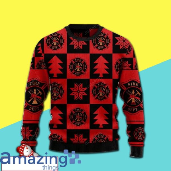 Firefighter Christmas Pattern For Unisex Ugly Christmas Sweater All Over Print Sweatshirt