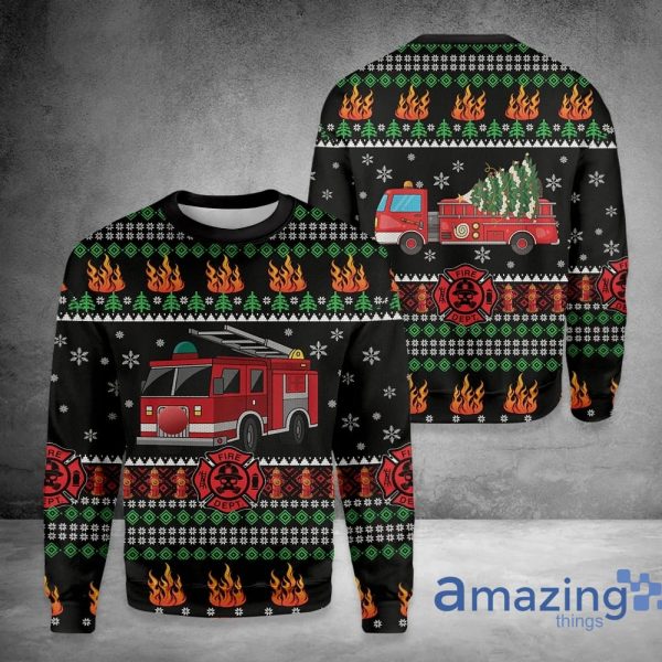 Firefighter Truck Christmas Knitting Pattern Christmas Ugly Sweater