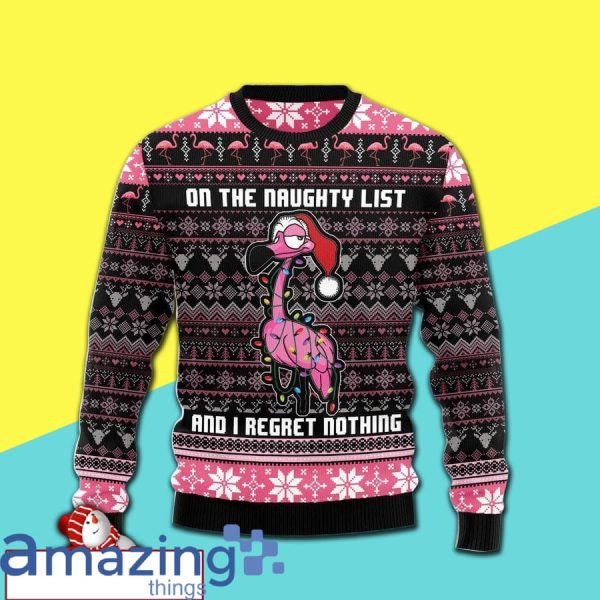 Flamingo Naughty List Merry Christmas Ugly Christmas Sweater