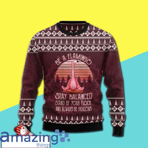 Flamingo Yoga Christmas Knitting Pattern Christmas Ugly Sweater