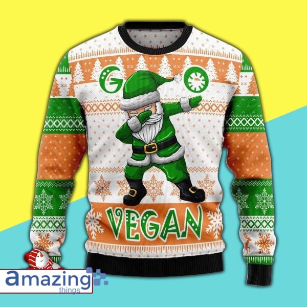 Go Vegan Dabbing Christmas Knitting Pattern Christmas Ugly Sweater