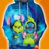 Grinch And Stitch Best Friends All Over Print 3D Hoodie
