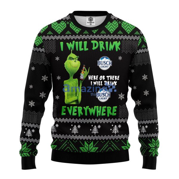 Grinch Drunk Busch Beer Ugly Christmas Sweater Amazing Gift Idea Thanksgiving Giftproduct photo 1