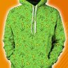 Grinch Emotion Pattern All Over Print 3D Hoodie
