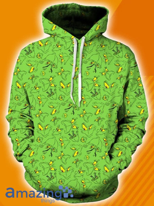 Grinch Emotion Pattern All Over Print 3D Hoodie