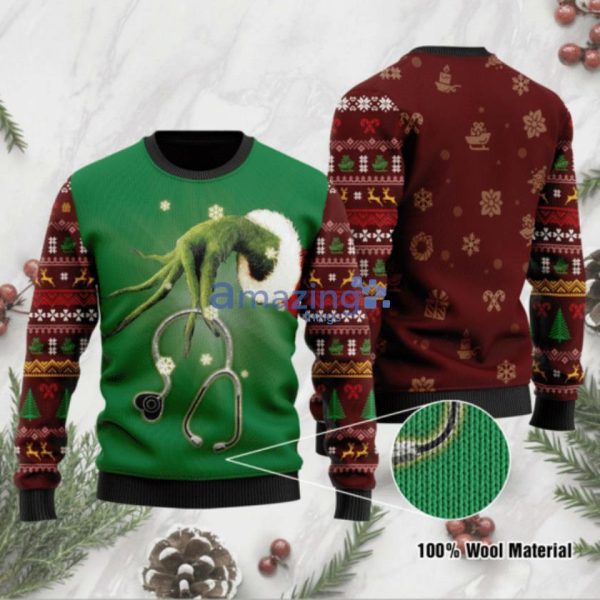 Grinch Nurse Christmas Ugly Sweaterproduct photo 1