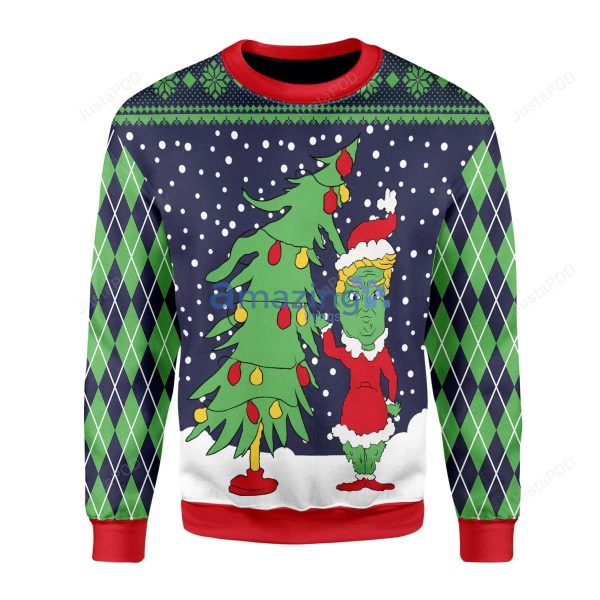 Grinch Ugly Christmas Sweater All Over Print Sweatshirtproduct photo 1