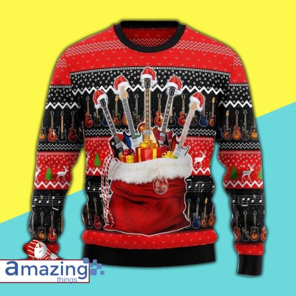 Guitar Xmas Christmas Knitting Pattern Christmas Ugly Sweater