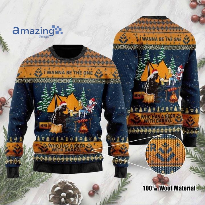 Have A Beer With Darry L Bigfoot Wool Knitting Pattern Christmas Ugly Sweater Sweatshirt