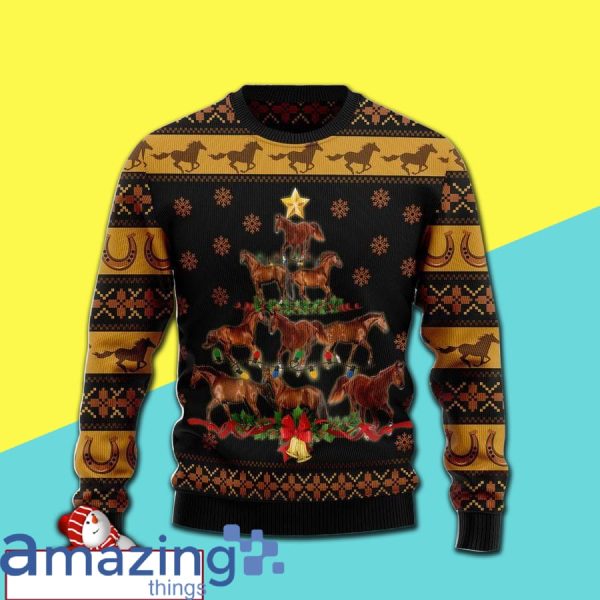 Horse Christmas Tree Merry Christmas Ugly Christmas Sweater