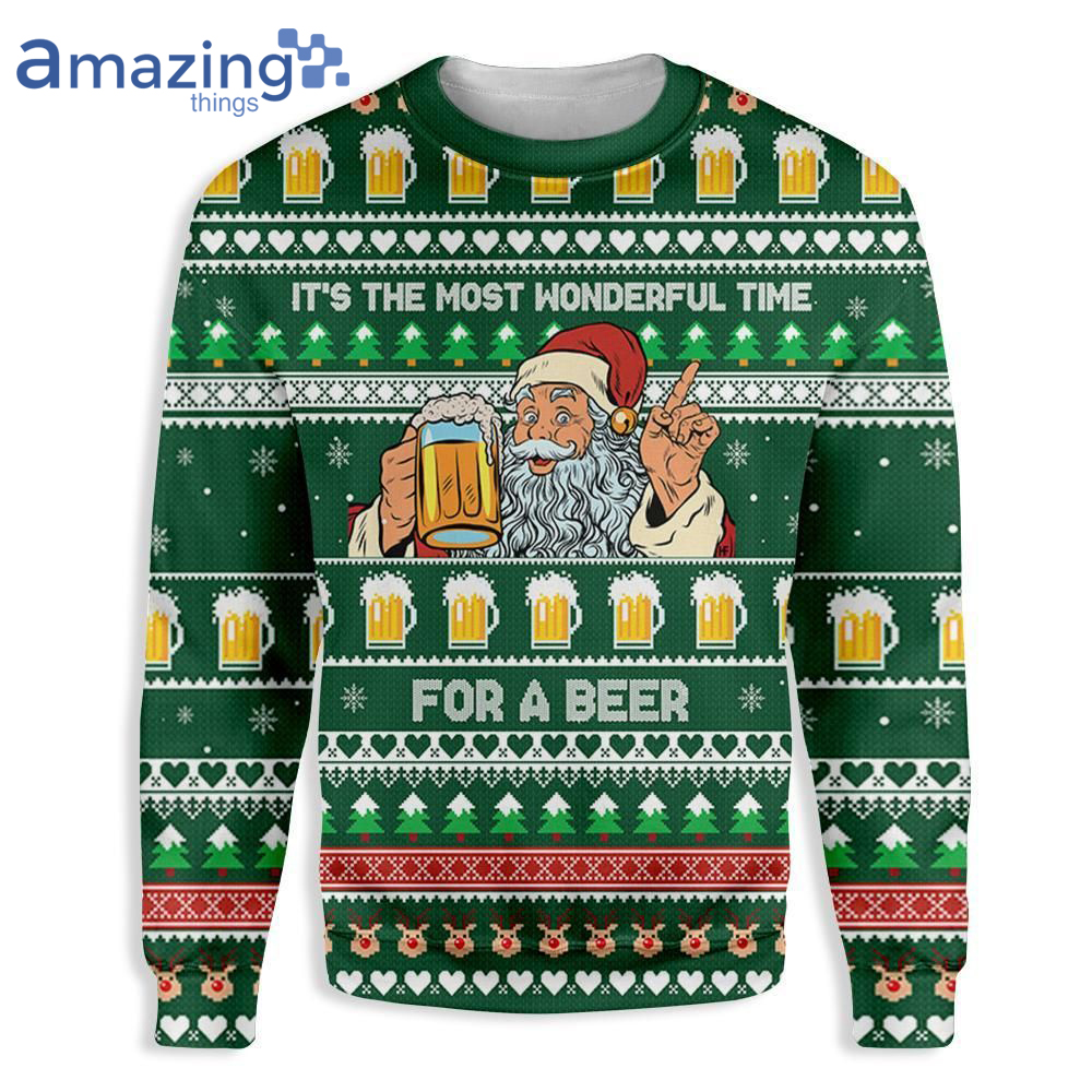It's The Most Wonderful Occasion For A Beer Wool Knitting Pattern Christmas Ugly Sweater Sweatshirt