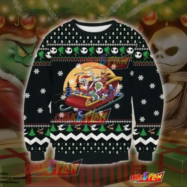 Jack And Grinch Knitting Christmas Ugly Sweaterproduct photo 1
