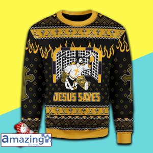 Jesus Saves Hockey Christmas Knitting Pattern Christmas Ugly Sweater