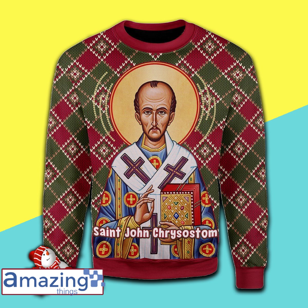 John The Apostle Christmas Knitting Pattern Christmas Ugly Sweater image John The Apostle Christmas Knitting Pattern Christmas Ugly Sweater