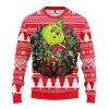 Kansas City Grinch D All Over Printed  Wool Material Sweater