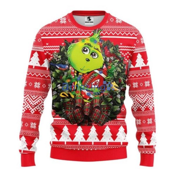 Kansas City Grinch D All Over Printed Wool Material Sweaterproduct photo 1