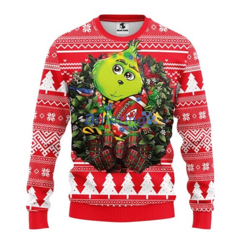 Kansas City Grinch D All Over Printed Wool Material Sweater image Kansas City Grinch D All Over Printed Wool Material Sweaterproduct photo 1 Product photo 1